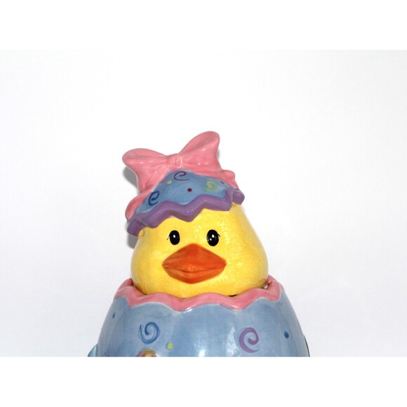 Davids Cookie Jar Ceramic Pastel Blue Large Easter Egg 12" Holiday - Picture 2 of 11